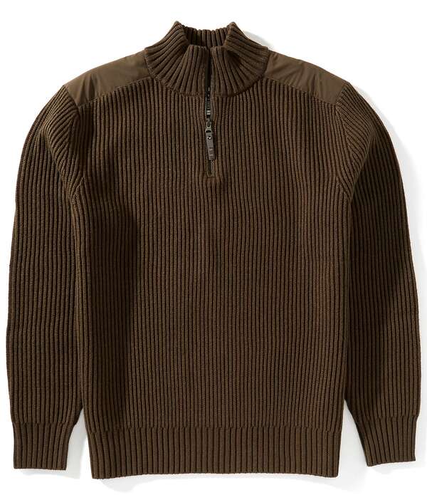 ベレッタ メンズ アウター 編み物・スウェーター Beretta Dover Techalf-Zip Sweater Green Moss Check 緑であること