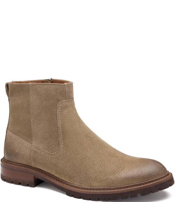 ジョンストンアンドマーフィー メンズ シューズ ブーツ・レインブーツ スエードクロス Johnston \u0026 Murphy Mens Barrett Suede Zip Boots Taupe トープ