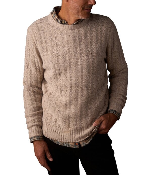 並大抵ブランド名 メンズ アウター 編み物・スウェーター The Normal Brand Kennedy Cable Crew Sweater Stone 石ころ ニット・セーター-トップス