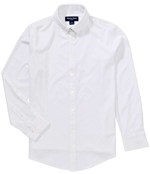 ミズンメイン メンズ トップス シャツ Mizzen+Main Leeward Micro Dot Long Sleeve Woven Shirt White ホワイト 31,070円