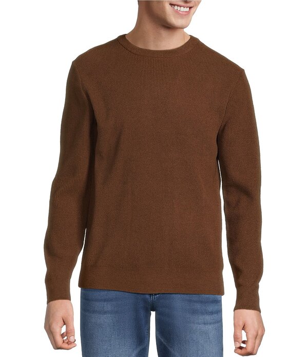 ラウン メンズ アウター ニット・セーター クルーネック Rowm Long Sleeve Solid Crew Neck Sweater Brown ブラウン