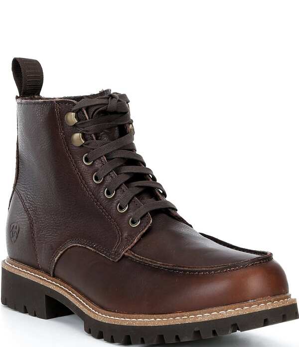 アリアト メンズ シューズ ブーツ・レインブーツ なめし革 Ariat Men\u0027split Rock Leather Moc Toe Chukka Boots Havana Brown 赤銅色