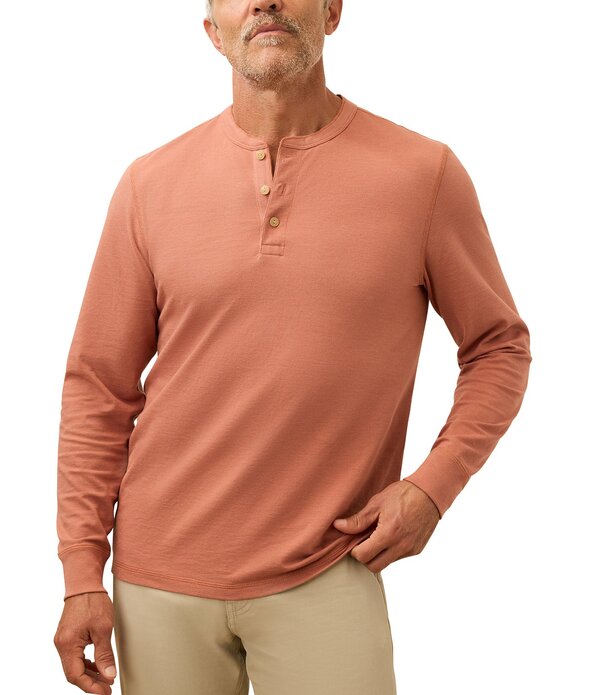 ファレティ メンズ トップス シャツ Faherty Long Sleeve Waffle Henley Shirt Dusty Sienna 29,850円
