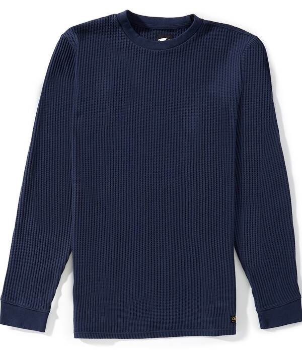 ルーカ メンズ アウター ニット・セーター RVCA Long Sleeve Day Shifthermal Pullover Moody Blue ブルー