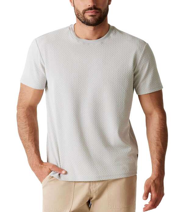 ゲス メンズ トップス シャツ ニット Guesshort Sleeve Blake Textured Knit Shirt Warm Stone Grey グレー