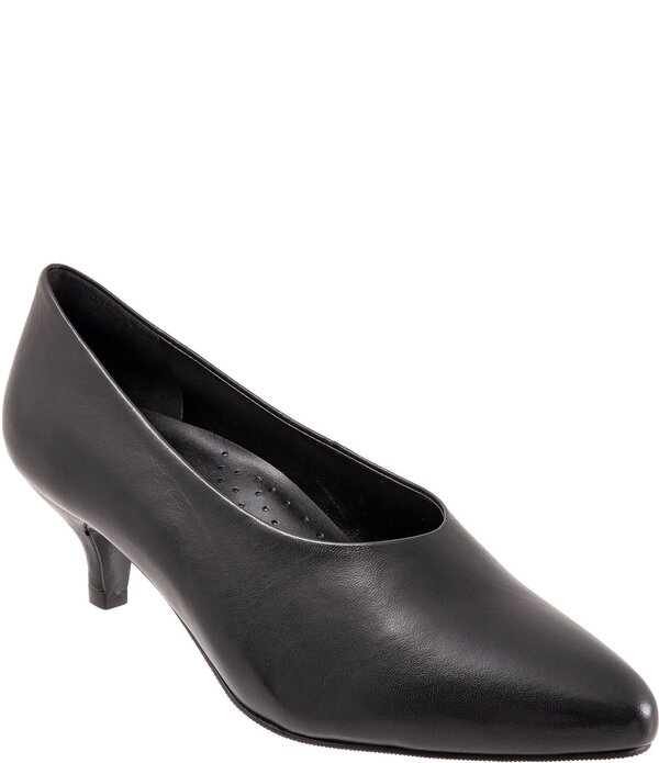 トロッターズ レディース シューズ パンプス レザー ヒール Trotters Kimber Leather Kitten Heel Pumps Black ブラック｜ReVida 店