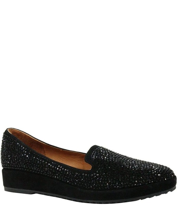 ラモールドピード レディース シューズ スリッポン・ローファー プラットフォーム スエード L'Amour Des Pieds Correze Rhinestone Suede Platform Wedge Loafers Black/Black ブラック