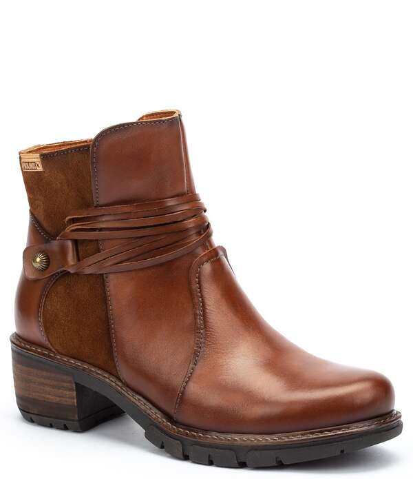 ピコリーノス レディース シューズ ブーツ・レインブーツ アンクル レザー Pikolinosan Sebastian Leather Strappy Ankle Boots Cuero