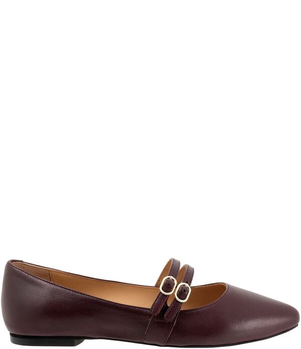 トロッターズ レディース シューズ パンプス レザー Trotters Emerald Leather Double Strap Mary Jane Flats Oxblood オックスブラッド画像