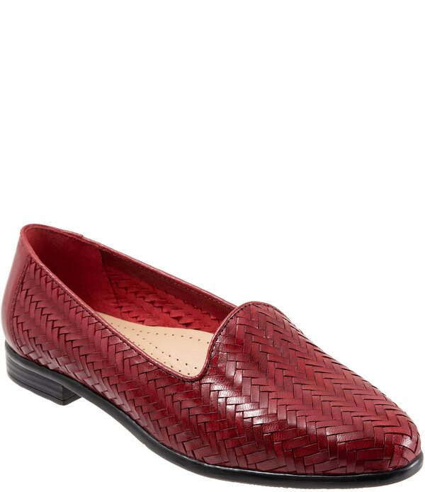 トロッターズ レディース シューズ パンプス レザー ローファー Trotters Liz III Woven Leather Loafers Red レッド