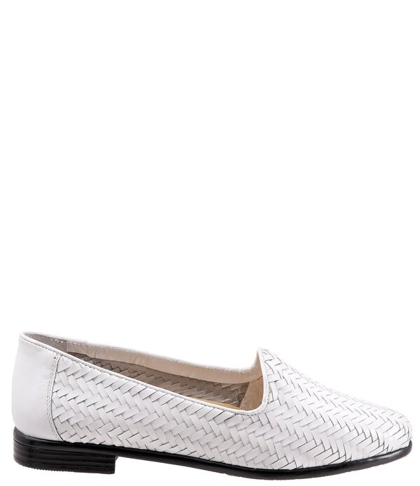 トロッターズ レディース シューズ パンプス レザー ローファー Trotters Liz III Woven Leather Loafers White ホワイト