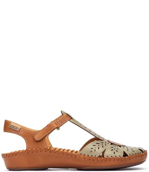ピコリーノス レディース シューズ パンプス サンダル なめし革 Pikolinos P Vallarta Perforated Leather T-Strap Sandalsage サルヴィア