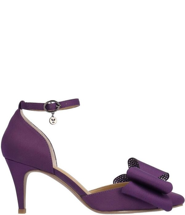 ジェイレニー レディース シューズ パンプス 繻子 アンクル J. Renee Pammie Satin Ankle Strap Bow Pumps Purple パープル