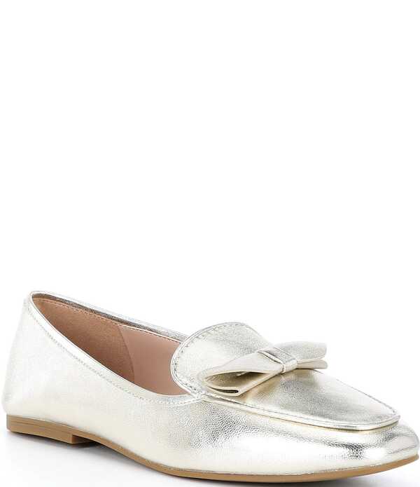 電話を掛けるハーン レディース シューズ スリッポン・ローファー なめし革 Cole Haan Payson Leather Bow Square Toe Loafersoft Gold ゴールド ローファー-レディース靴