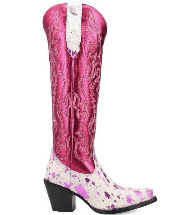 ディンゴ レディース シューズ ブーツ・レインブーツ トール レザー Dingo Take No Bull Calf Hair and Metallic Leather Tall Western Boots Fuchsia フューシャ
