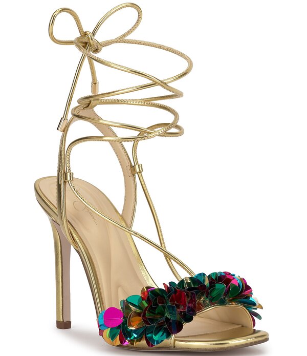 ジェシカシンプソン レディース シューズ サンダル ラップワンピースパンコール アンクル Jessica Simpson Oveny Sequin Ankle Wrap Dressandals Gold ゴールド 22,176円