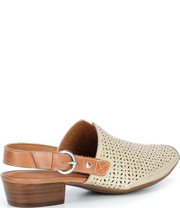 ピコリーノス レディース シューズ パンプス レザー ヒール Pikolinos Alameda Perforated Leather Block Heel Slingback Pumps Nata|ReVida 店