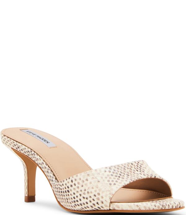 スティーブ マデン レディース シューズ サンダル プリント レザー Steve Madden Kendrix Snake Print Leather Dresslide Sandals Natural Snake