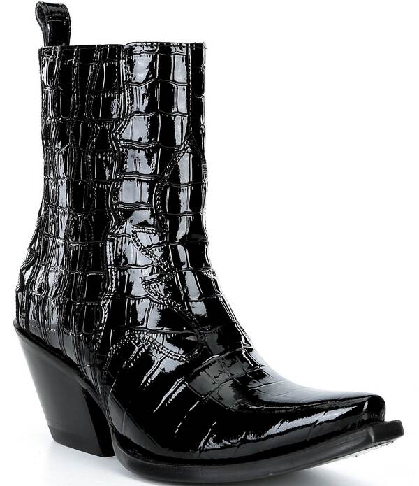 アリアト レディース シューズ ブーツ・レインブーツ プリント レザー Ariat Women's Jade Luxe Caviar Croco Print Leather X Toe Western Booties Black ブラック|ReVida 店