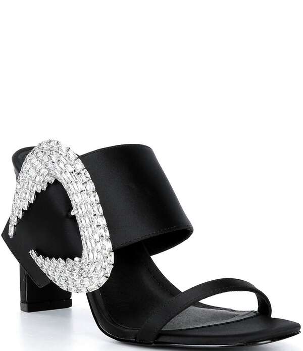 セシリア ニューヨーク レディース シューズ サンダル サテン Cecelia New York Cyprusatin Crystal Buckle Slide Sandals Black ブラック|ReVida 店