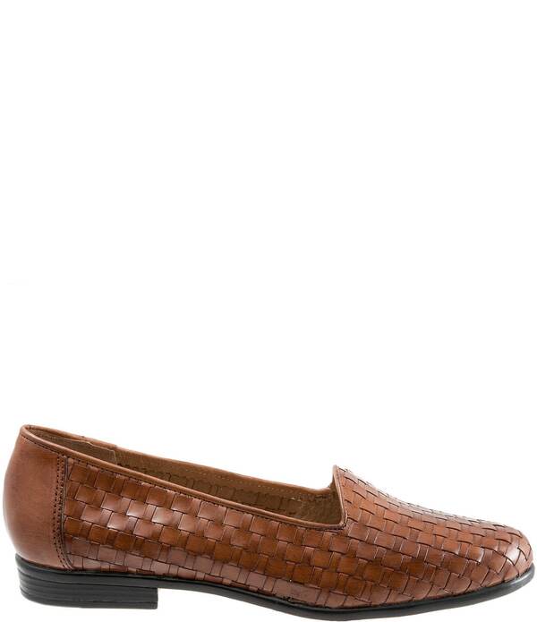トロッターズ レディース シューズ パンプス レザー ローファー Trotters Liz Woven Leather Loafers Brown ブラウン｜ReVida 店