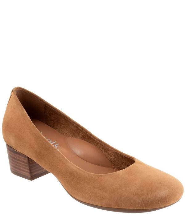 ソフトウォーク レディース シューズ パンプスエード ヒール SoftWalk Lynn Suede Block Heel Pumps Camel キャメル