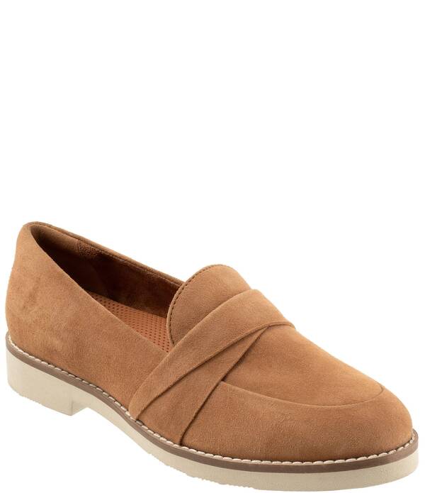 ホンブルグ帽ウォーク レディース シューズ スリッポン・ローファー スエードクロス SoftWalk Walsh Suede Sli -On Loafers Camel 駱駝 靴-ローファー-レディース靴