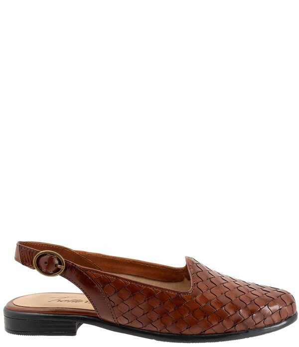 トロッターズ レディース シューズ パンプス レザー Trotters Lea Woven Leather Sling Flats Brown ブラウン