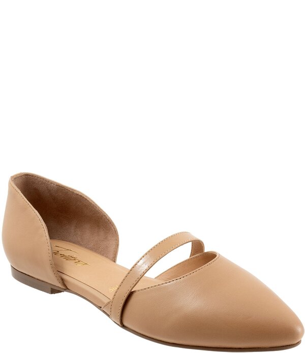 トロッターズ レディース シューズ パンプス レザー Trotters Emory Leather Pointed Toe Flats Beige ベージュ