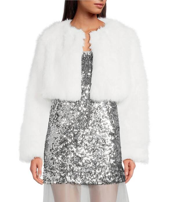 ジャンビニ レディース アウター ジャケット・ブルゾン Gianni Bini Aria Faux Fur Long Sleeve Jacket Ivory アイボリー 15,736円
