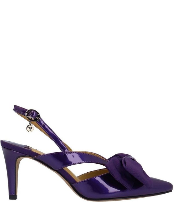 ジェイレニー レディース シューズ 踵 J. Renee Morigen Patent Bow Slingback Pumps Purple パープル