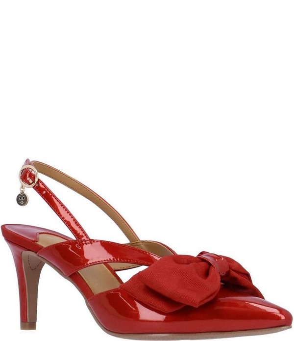 ジェイレニー レディース シューズ 踵 J. Renee Morigen Patent Bow Slingback Pumps Red 赤いこと