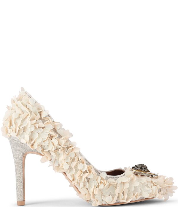 カートジェイガーロンドン レディース シューズ ヒール ロゴ Kurt Geiger London Pimlico Flower Ornamented Logo Hardware Court Pumps Beige Combo ベージュ|ReVida 店