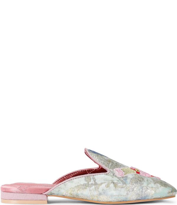 カートジェイガーロンドン レディース シューズ パンプス プリント 刺繍 Kurt Geiger London Embroidered Birthday Patch Printed Jacquard Flat Mules Multi マルチカラー