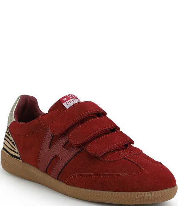 ヴィンテージハバナ レディース ボトムス カジュアルパンツ スニーカー スエード ヒール Vintage Havana Coleen Suede Triple Strap Tiger Heel Sneakers Burgundy/Tiger バーガンディ