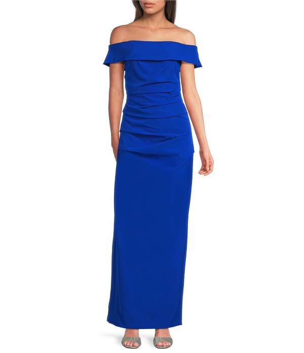 ヴィンスカムート レディース トップス ワンピース Vince Camutoff The Shoulder Fold Over Sleevesheath Gown Cobalt コバルト