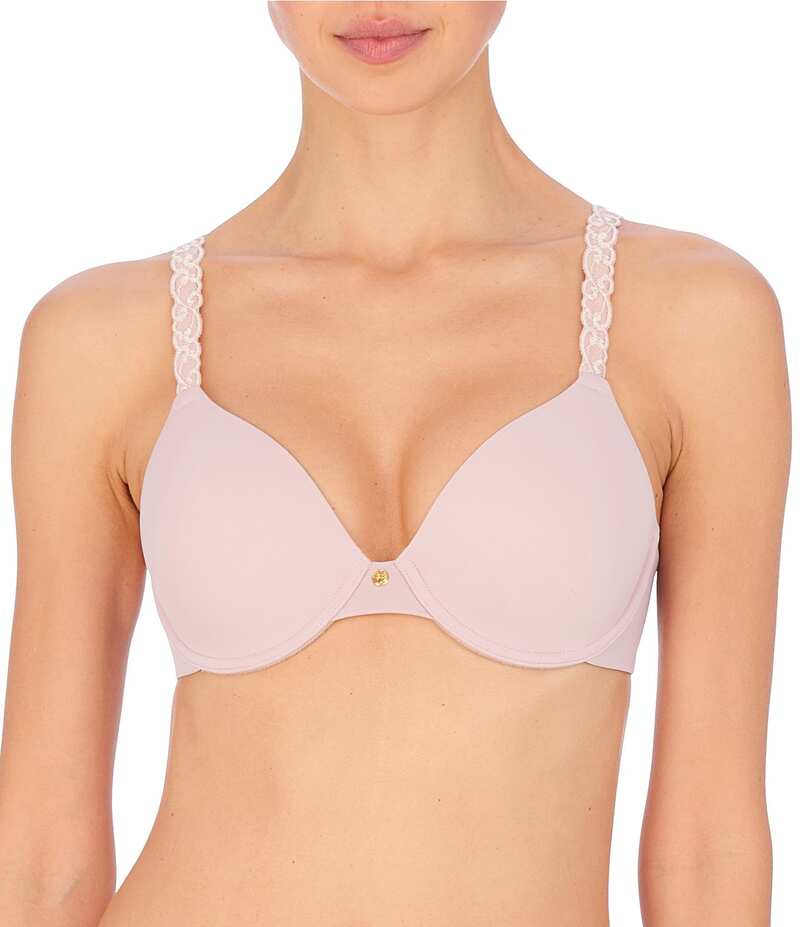 ナトリ レディース アンダーウェア ブラジャー Tシャツ Natori Pure Luxe Seamless Full-Busted Underwire U-Back Contour T-Shirt Bra Rose Beige ベージュ