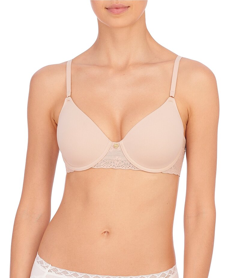 ナトリ レディース アンダーウェア ブラジャー レーストリム Tシャツ レース Natori Bliss Perfection Contour Underwire Lace Trim T-Shirt Bra Light Mocha モカ