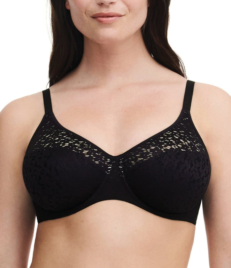 シャントル レディース アンダーウェア ブラジャー フラワー柄 Tシャツ レース フラワー Chantelle Norah Floral Stretch Lace Full Coverage T-Shirt Seamless Bra Black ブラック