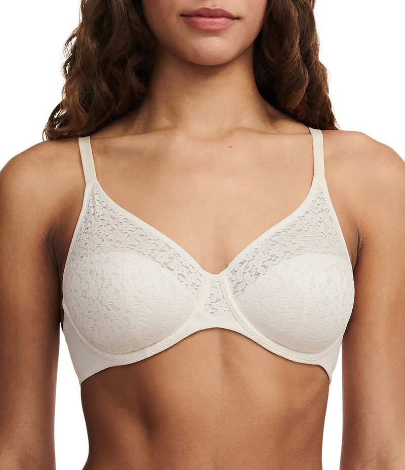 シャントル レディース アンダーウェア ブラジャー フラワー柄 Tシャツ レース フラワー Chantelle Norah Floral Stretch Lace Full Coverage T-Shirt Seamless Bra Talc