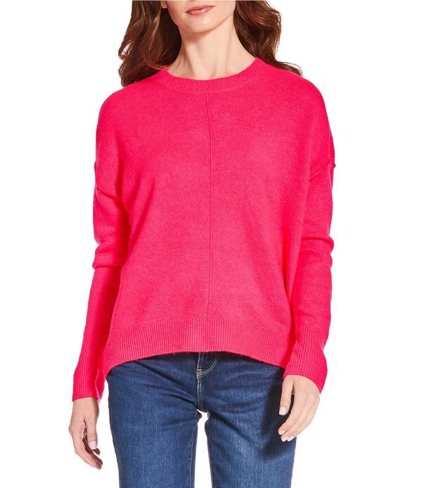 ヴィンスカムート レディース アウター ニット・セーター クルーネック Vince Camuto Crew Neck Long Sleevextended Shoulder Seamed Cozy Statement Sweater Deepink ピンク