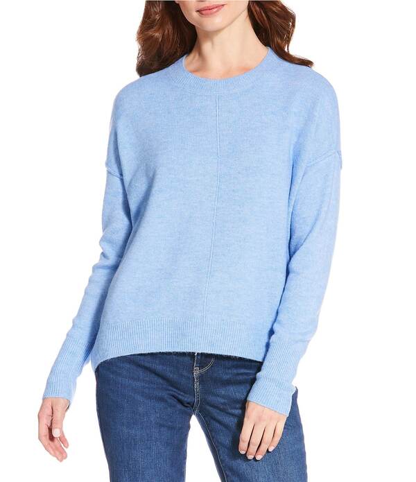 ヴィンスカムート レディース アウター ニット・セーター クルーネック Vince Camuto Crew Neck Long Sleevextended Shoulder Seamed Cozy Statement Sweater Marine Blue ブルー