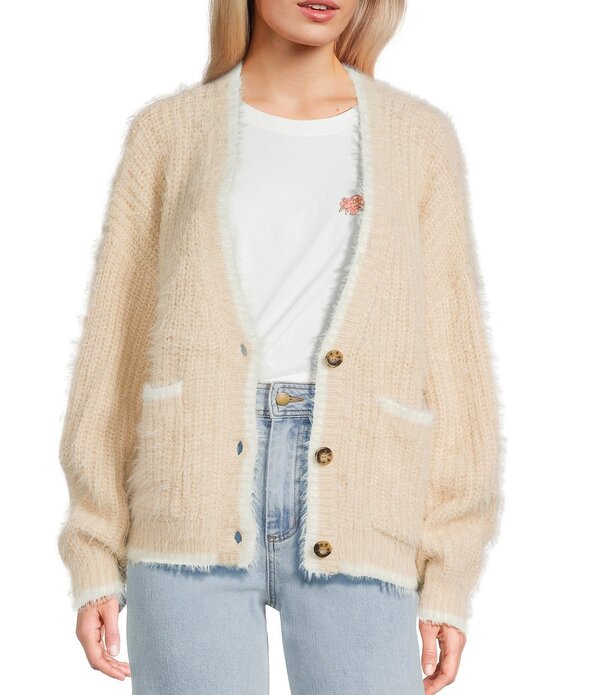 リップカール レディース アウター ニット・セーター ウール カーディガン Rip Curl Shore Break Long Sleeve Yarn-Dyed-Stripe Wool-Blend Cardiganatural ストライプ|ReVida 店