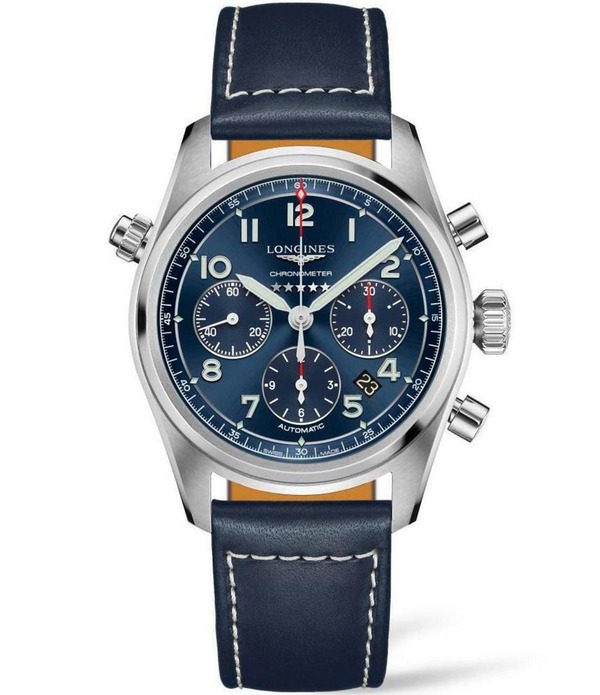 ロンジン レディース アクセサリー 腕時計 レザー Longines Men'spirit Automatic Blue Leather Strap Watch Blue ブルー|ReVida 店