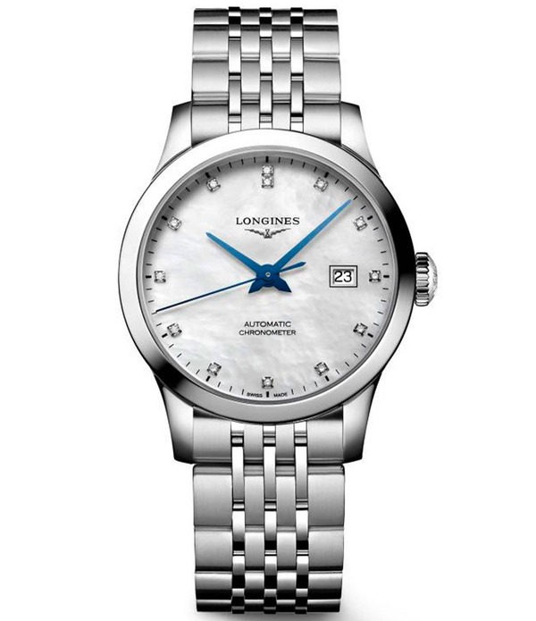 ロンジン レディース アクセサリー 腕時計 Tシャツ Longines Women's Record Automatic Stainlessteel Bracelet Watch Silver シルバー
