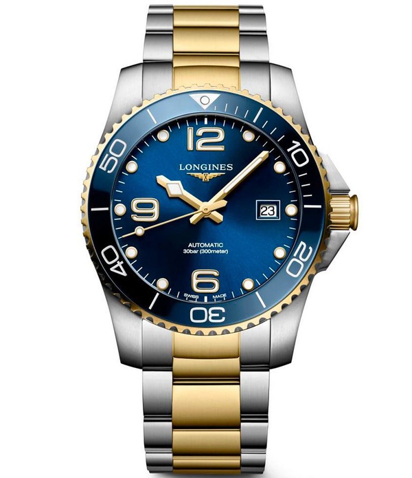 ロンジン レディース アクセサリー 腕時計 Tシャツ Longines Men's Hydroconquest Automatic Stainlessteel Yellow Gold PVD Bracelet Watch Silver シルバー