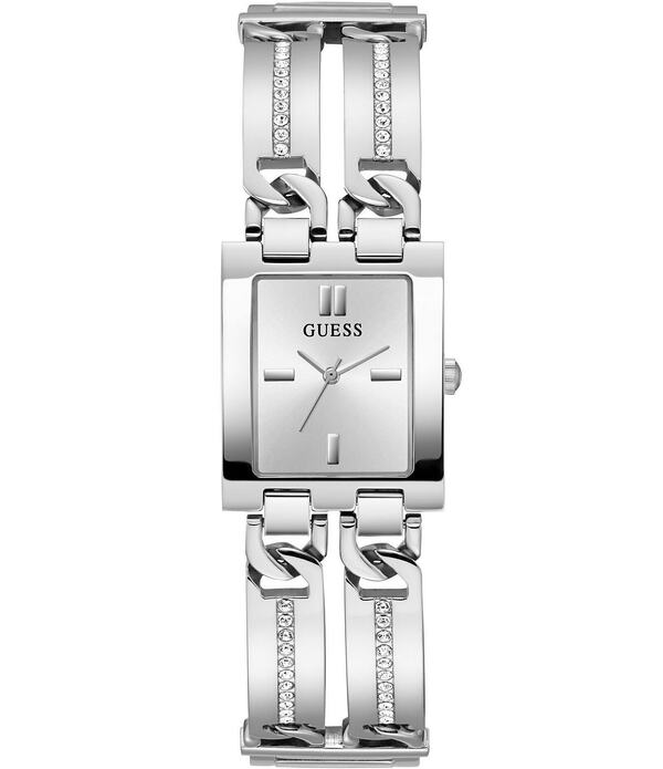 ゲス レディース アクセサリー 腕時計 Tシャツ Guess Women's Analog Rectangular Case Stainlessteel Bracelet Watch Silver シルバー 30,420円