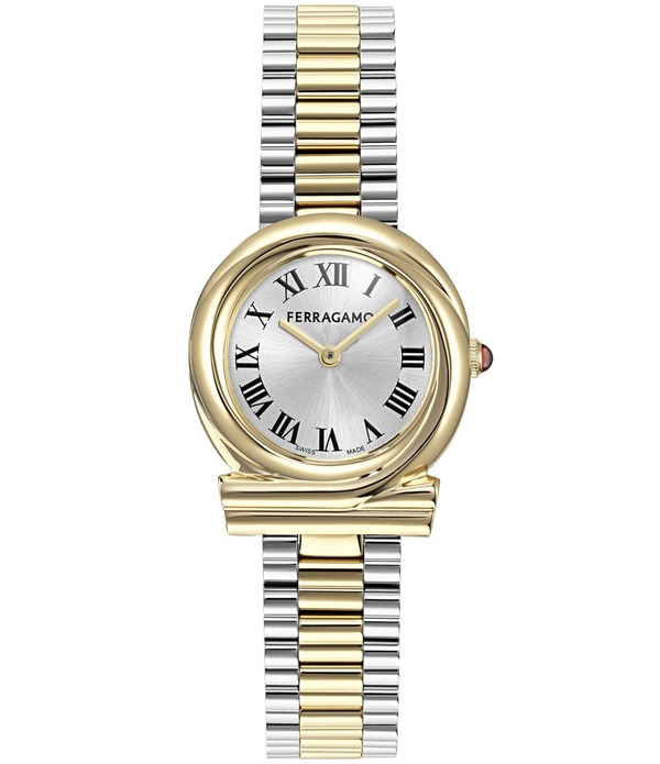 サルヴァトーレ フェラガモ レディース アクセサリー 腕時計 Tシャツ Salvatore Ferragamo Women's Gancini Twisted Analog Two Tone Stainlessteel Bracelet Watch Two Tone