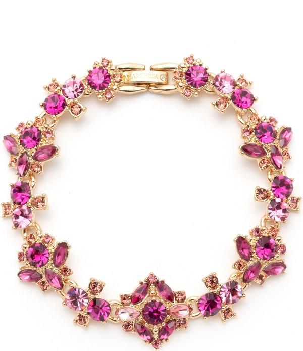 マルケッサ レディース アクセサリー ブレスレット・バングル・アンクレット Marchesa Gold Tone Cluster Flex Line Bracelet Pink ピンク