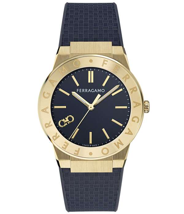 サルヴァトーレ フェラガモ レディース アクセサリー 腕時計 ロゴ Salvatore Ferragamo Men's Ferragamo Sapphire Logo Quartz Analog Blue Strap Watch Blue ブルー 201,400円
